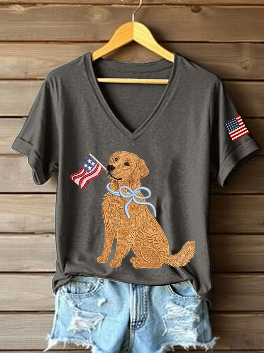 Women’s Golden Retriever Print Casual T-Shirt