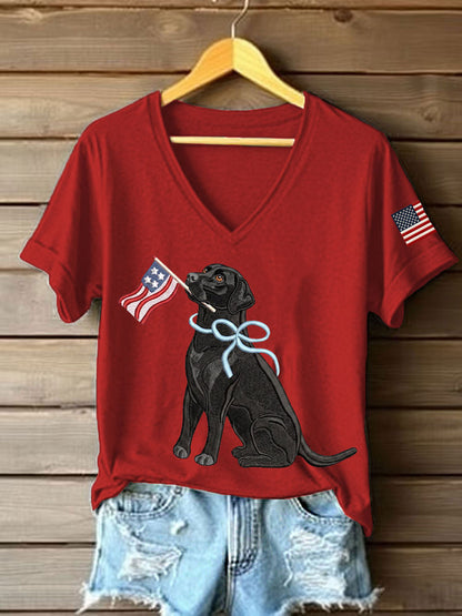 Women's Labrador Print Casual T-Shirt