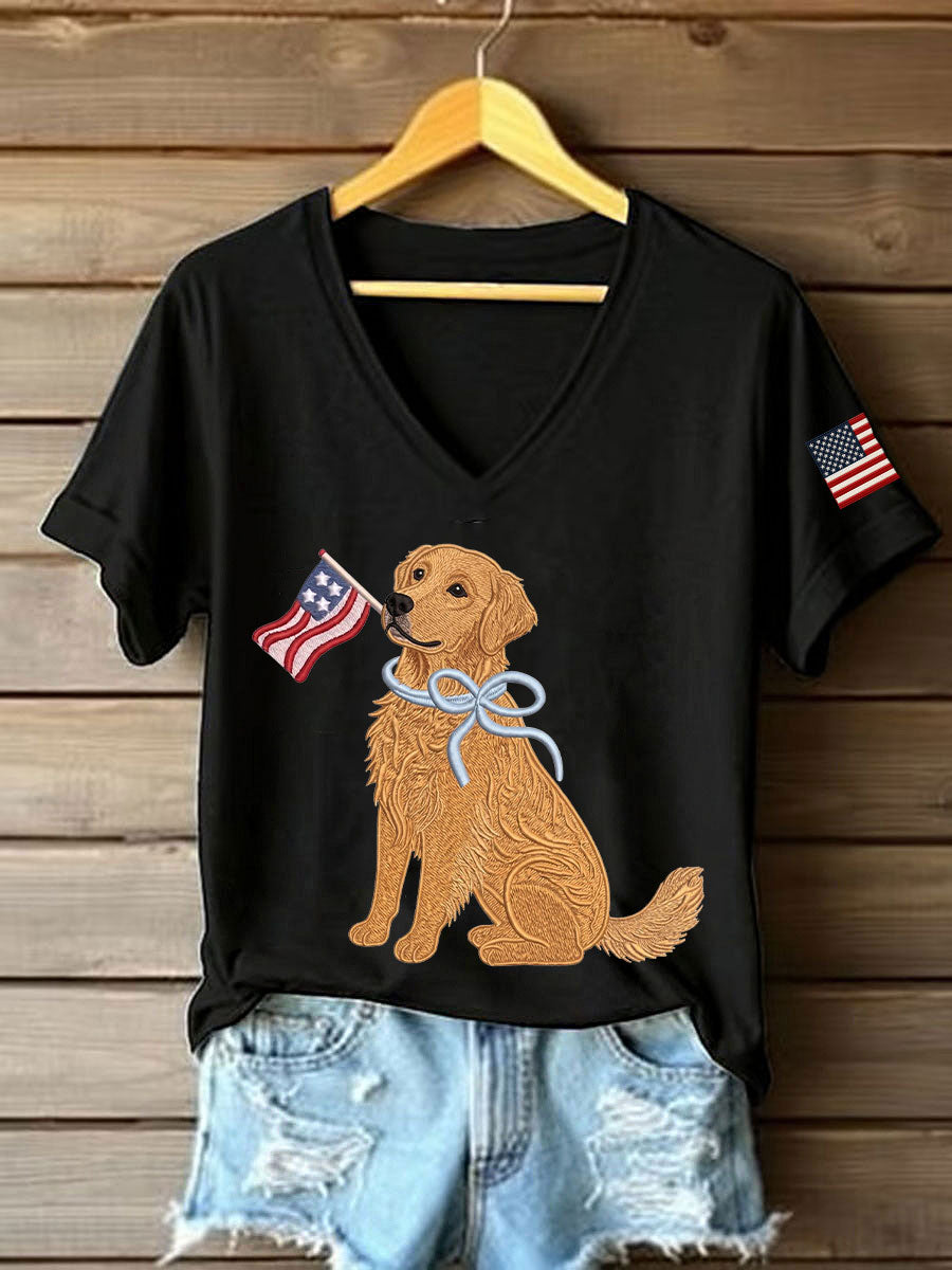 Women’s Golden Retriever Print Casual T-Shirt
