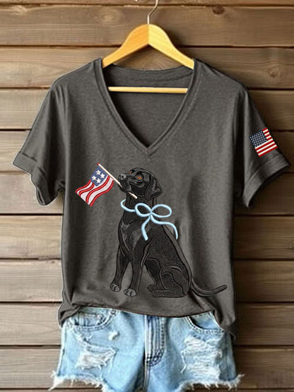 Women's Labrador Print Casual T-Shirt