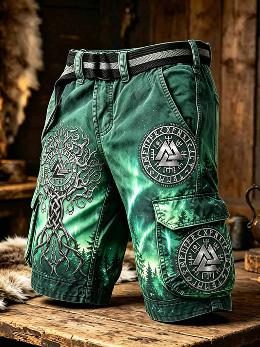 Men's Vintage Viking Art Print Shorts