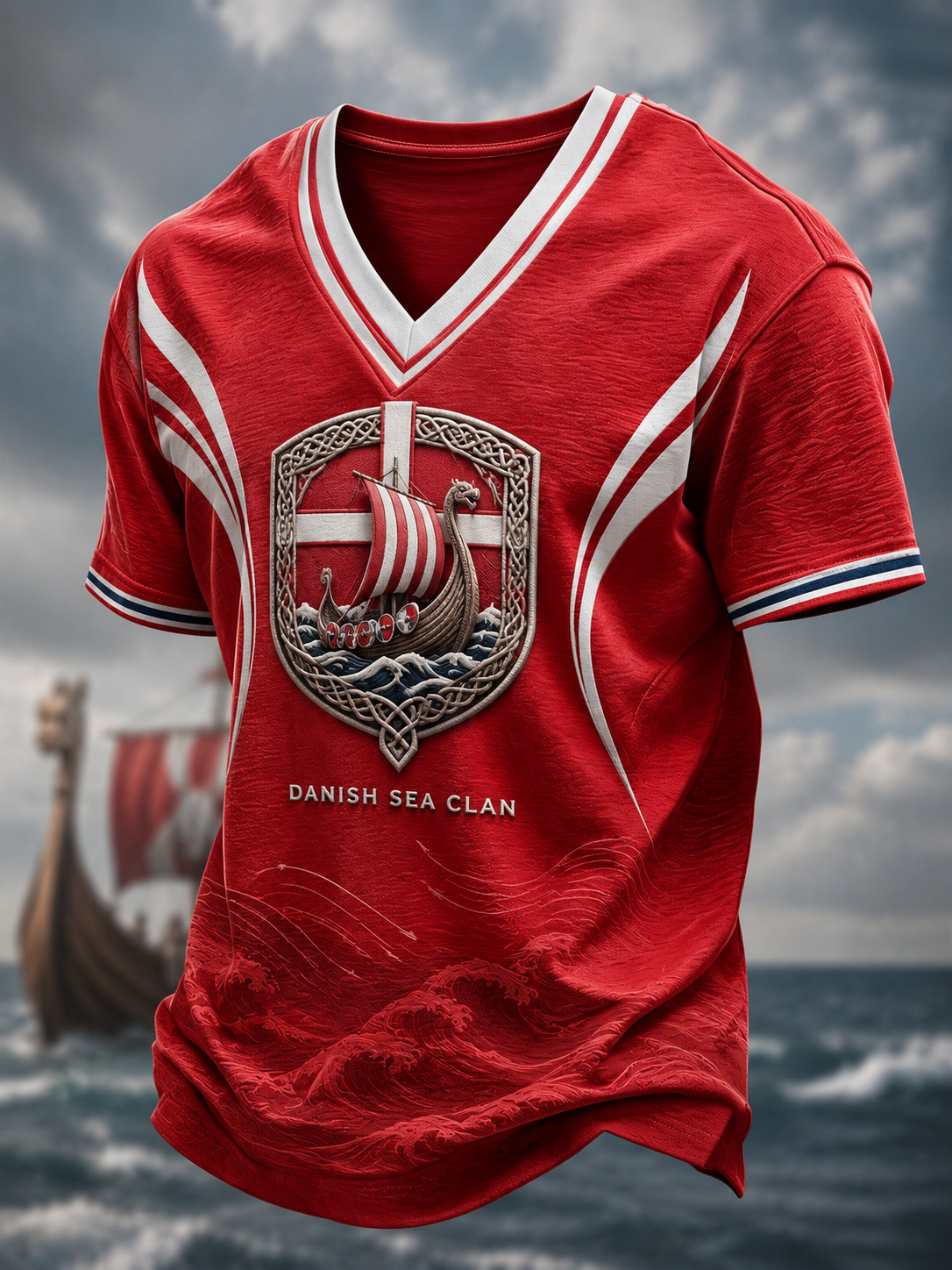 Men's Danish Vikings V-Neck T-Shirt