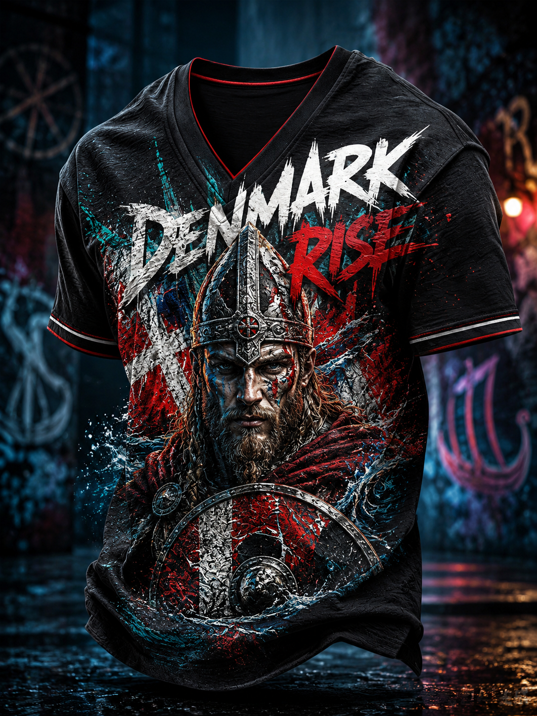 Men's Danish Vikings V-Neck T-Shirt
