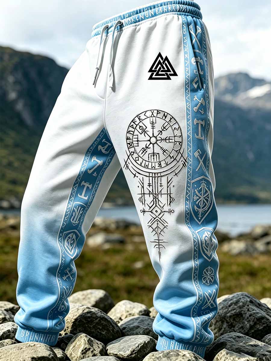 Men's Vintage Viking Art Pattern Printed Pants