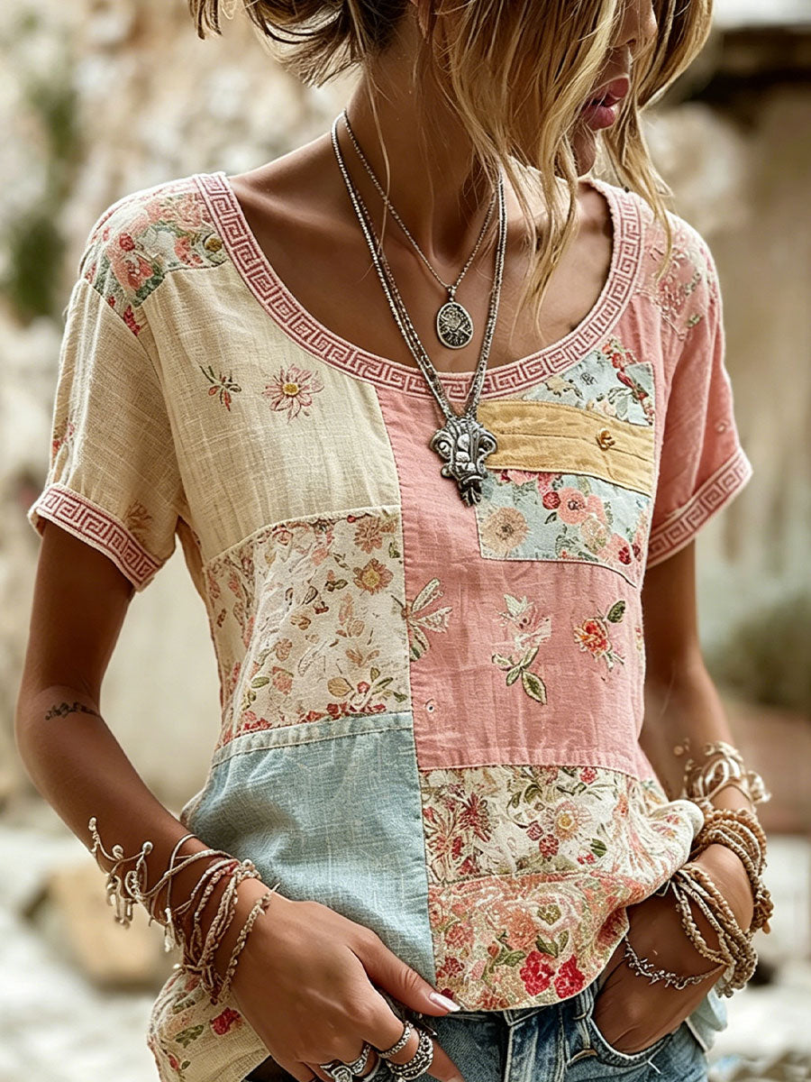 Women's Elegant Cotton and Linen Top