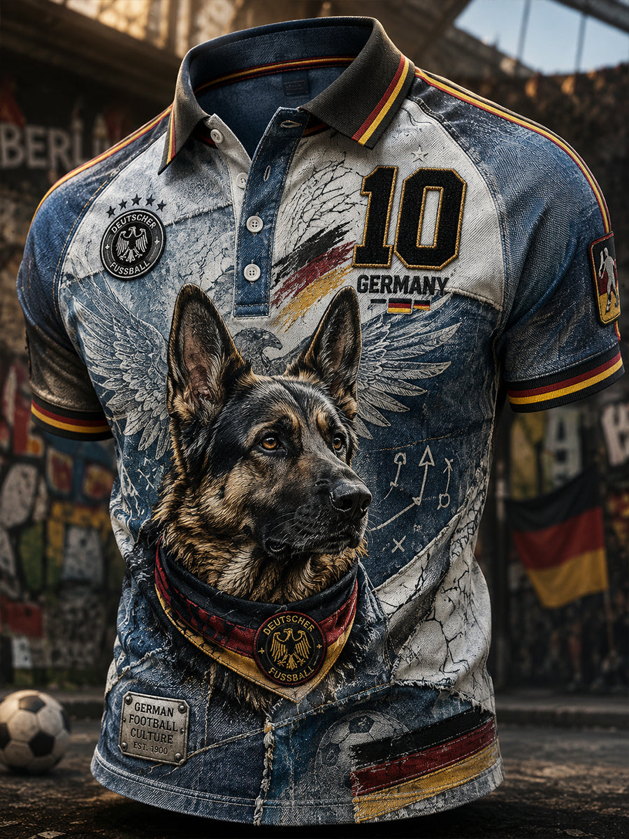 Men's Germany Football  Art Print Polo Shirt
