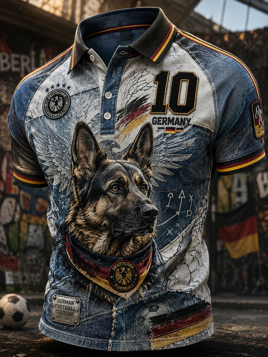 Men's Germany Football  Art Print Polo Shirt