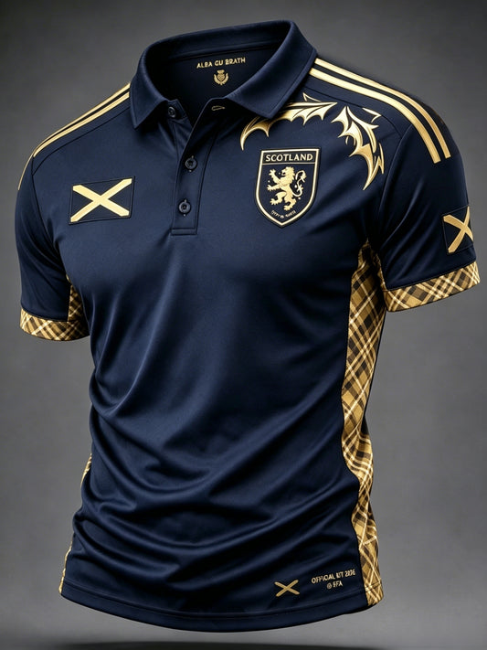 Men's UK Scotland Football Lover 2026 Printed Polo Shirt