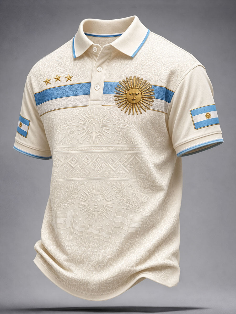Men's Vamos Argentina Football Lover Art Printed Casual Tops