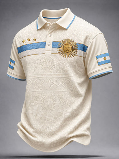 Men's Vamos Argentina Football Lover Art Printed Casual Tops