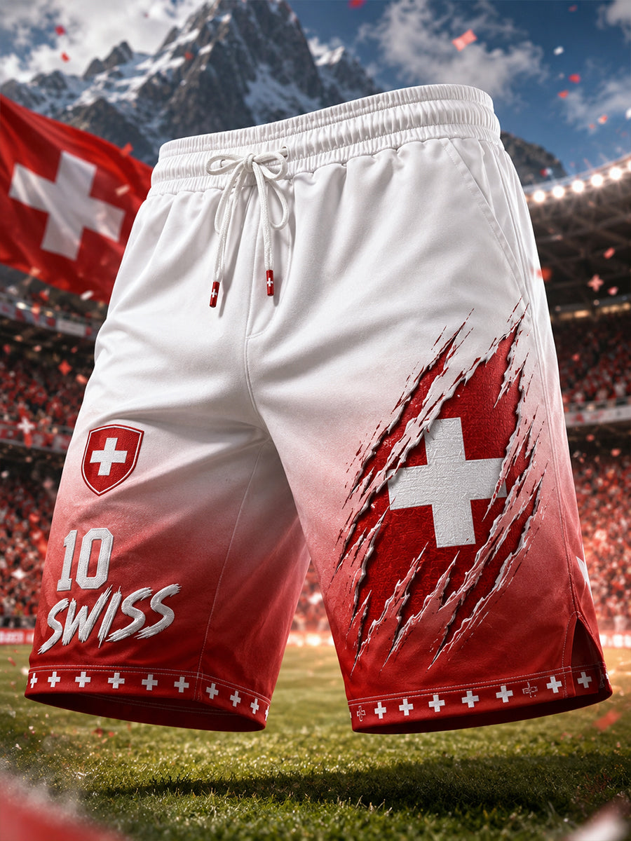 Men's Soccer-Themed Printed Shorts