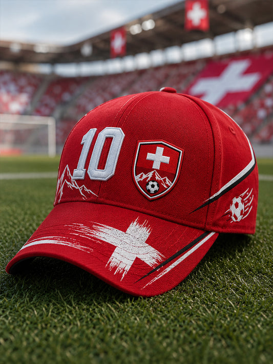 Hat With Alpine-Inspired Football Graphic Print