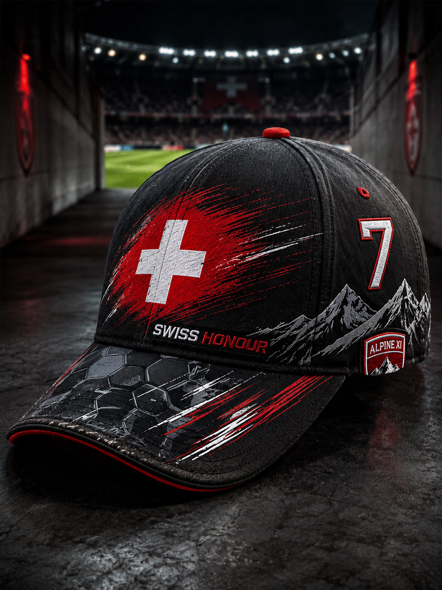 Hat With Alpine-Inspired Football Graphic Print