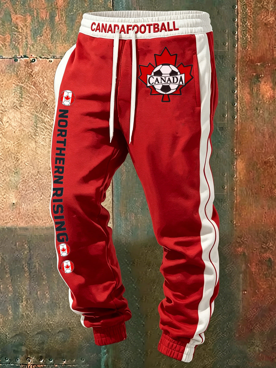 Men's Canada Soccer Printed Drawstring Sports Pants