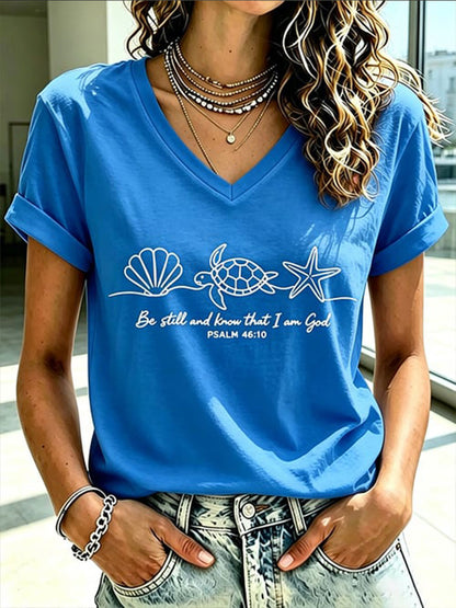 Women's Be Still And Know That I Am God Short Sleeve T-Shirt
