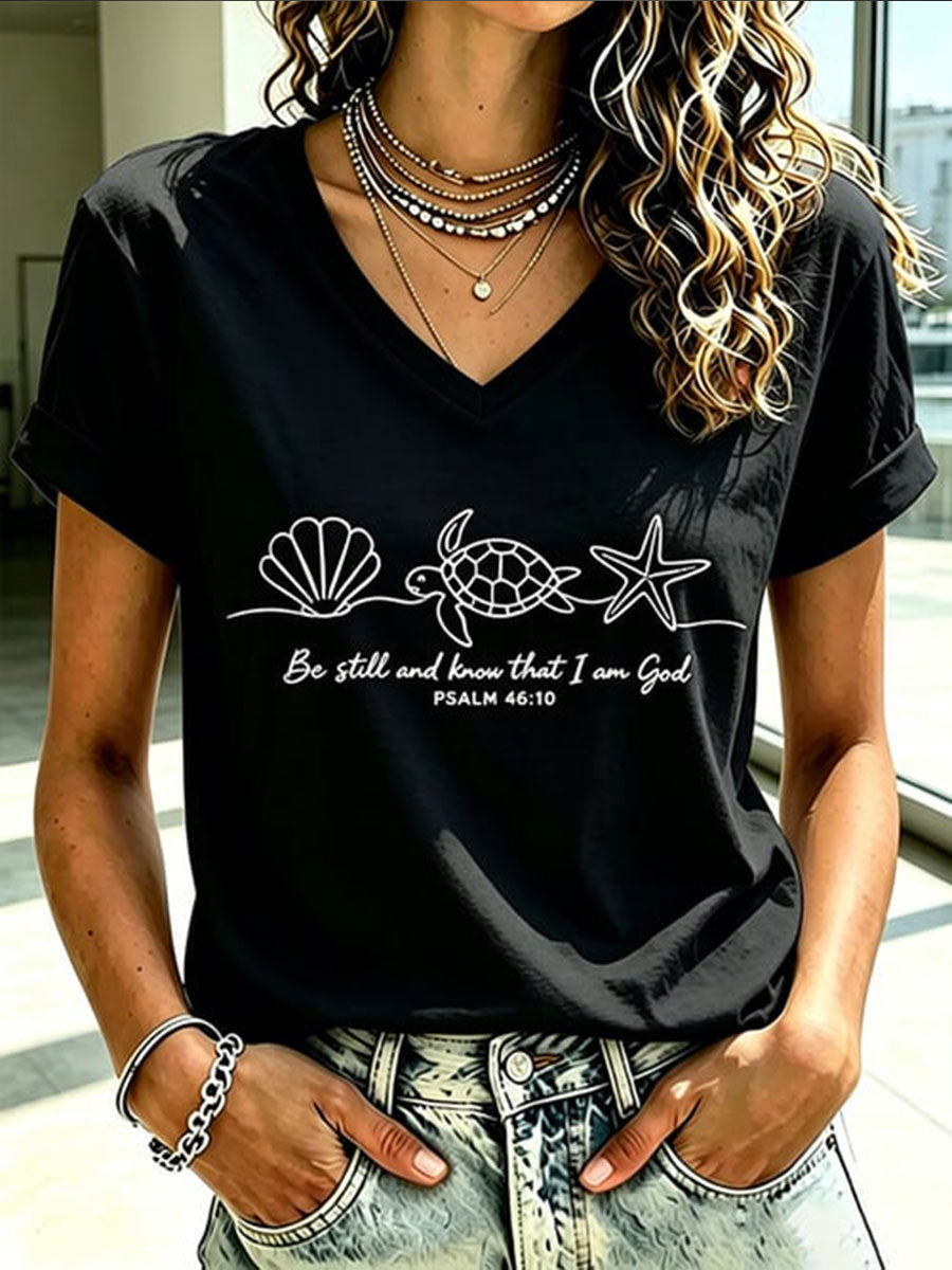 Women's Be Still And Know That I Am God Short Sleeve T-Shirt