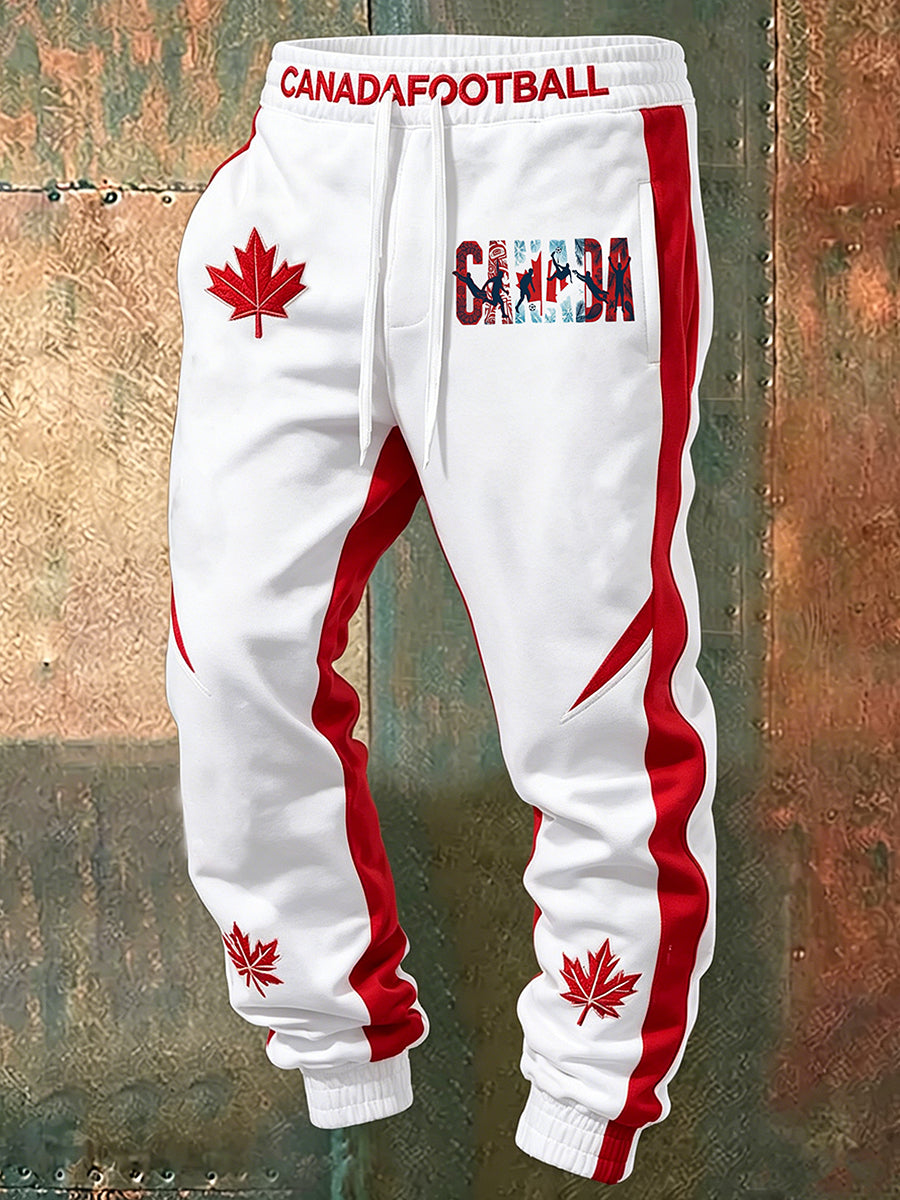 Men's Canada Soccer Printed Drawstring Sports Pants