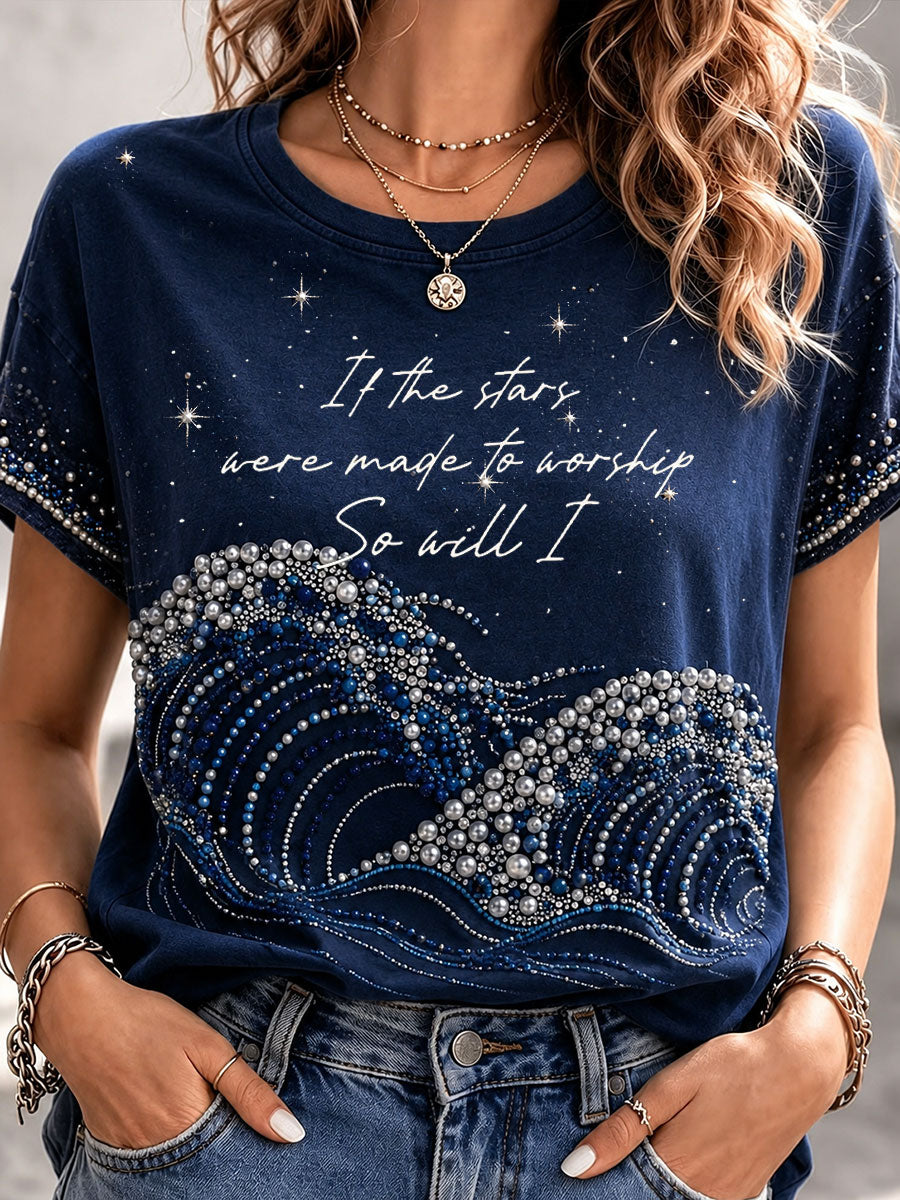 Women's Starry Faith Art So Will I Printed T-shirt