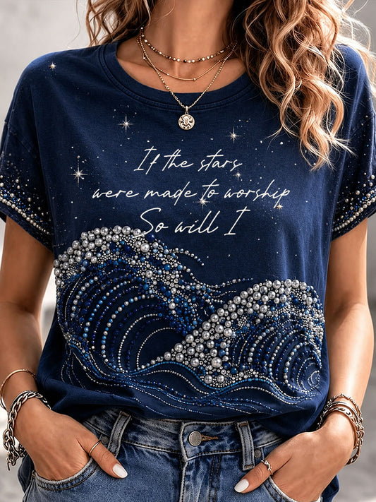 Women's Starry Faith Art So Will I Printed T-shirt