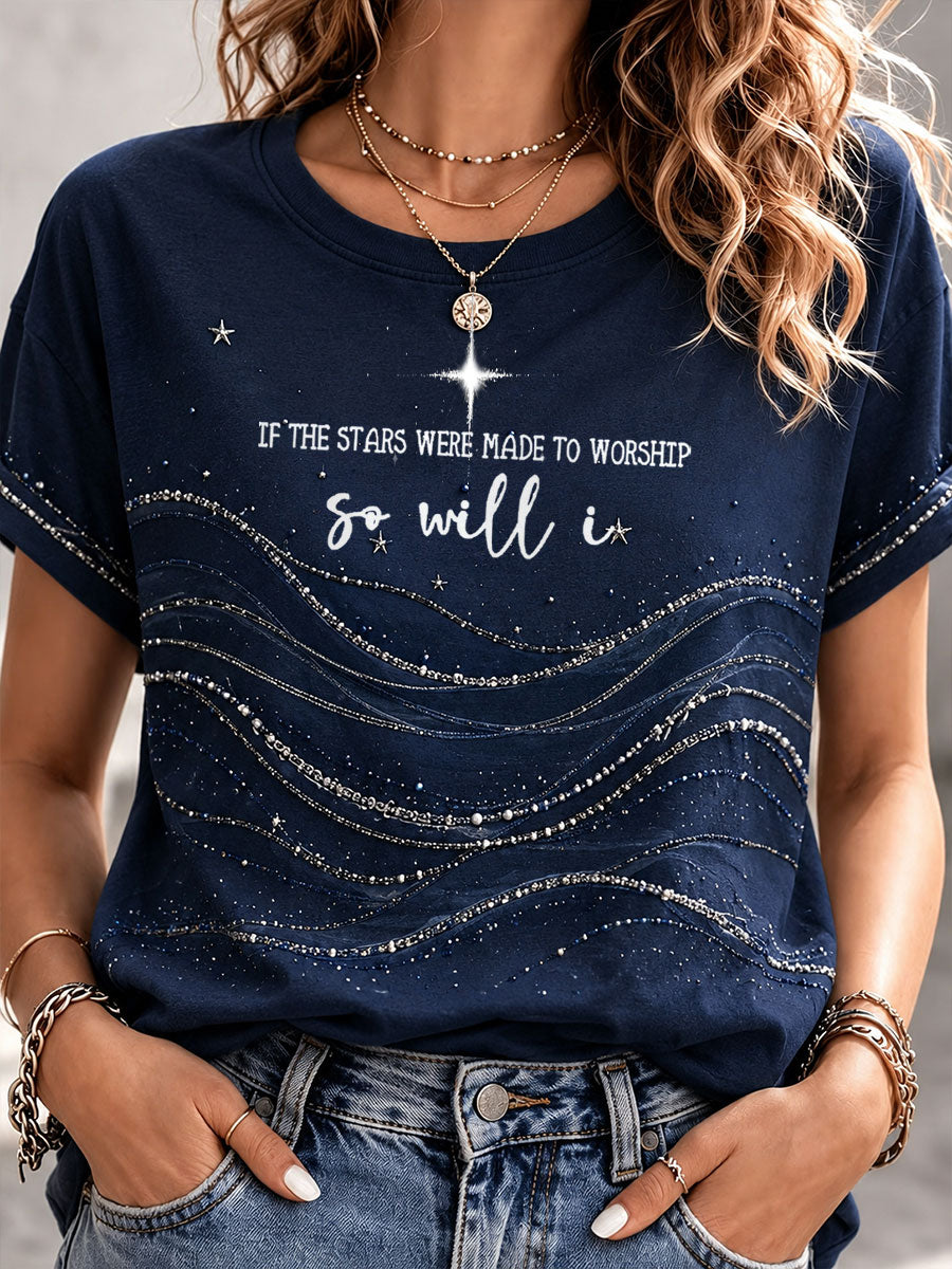 Women's Starry Faith Art So Will I Printed T-shirt