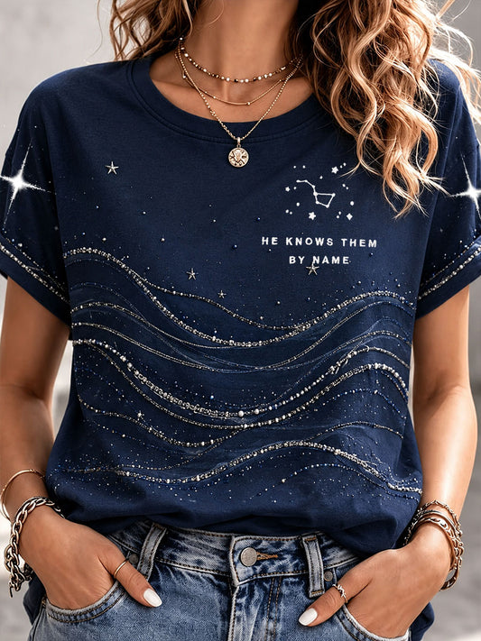 Women's Starry Faith Art So Will I Printed T-shirt