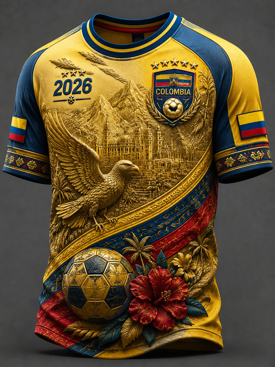 2026 Colombia Soccer Art Casual T-Shirt