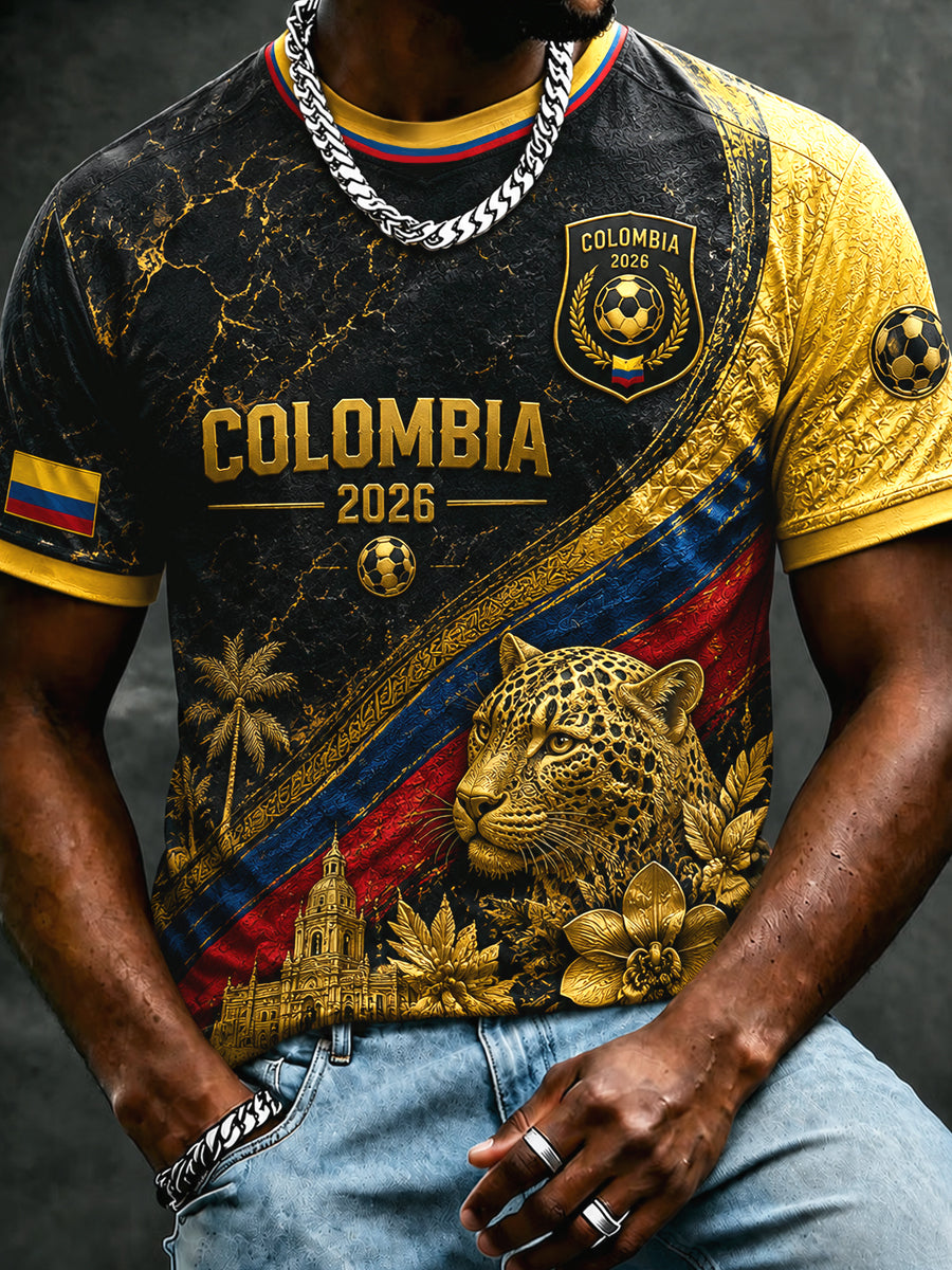 Men's Retro 2026 Colombia Soccer Fan Casual T-Shirt