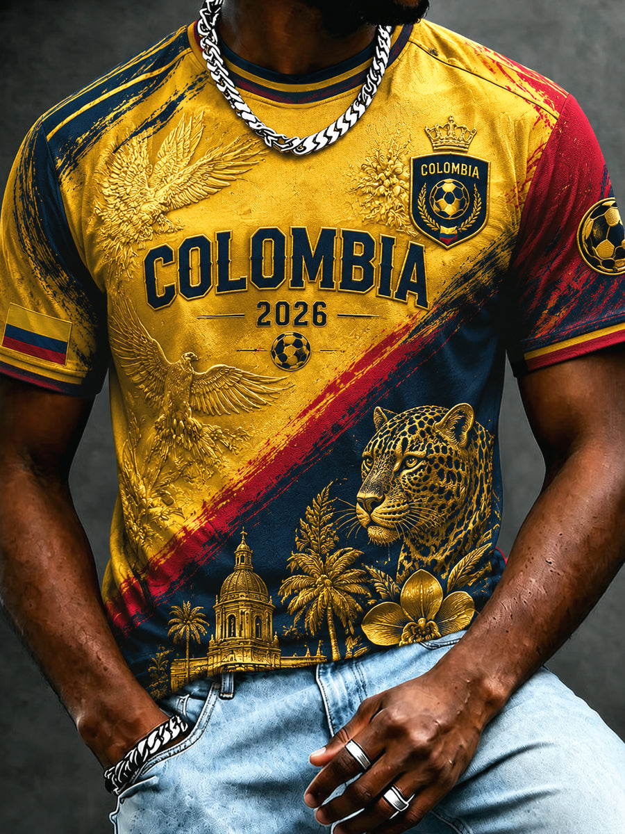 Men's Retro 2026 Columbia Soccer Classic Casual T-Shirt