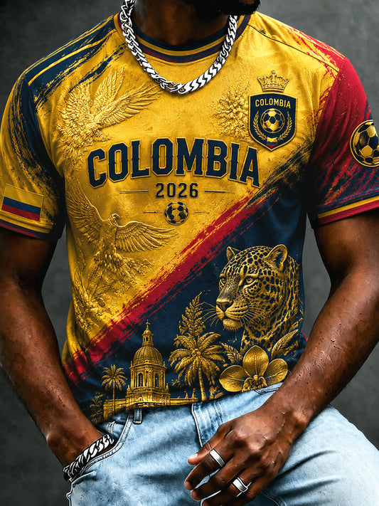 Men's Retro 2026 Columbia Soccer Classic Casual T-Shirt