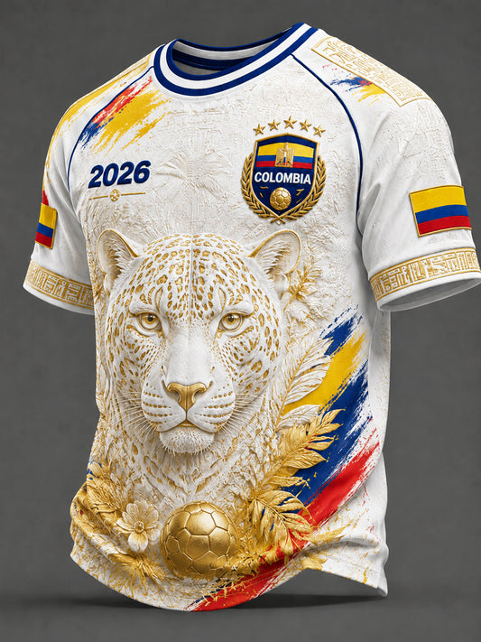 Retro 2026 Colombia Soccer Casual T-Shirt