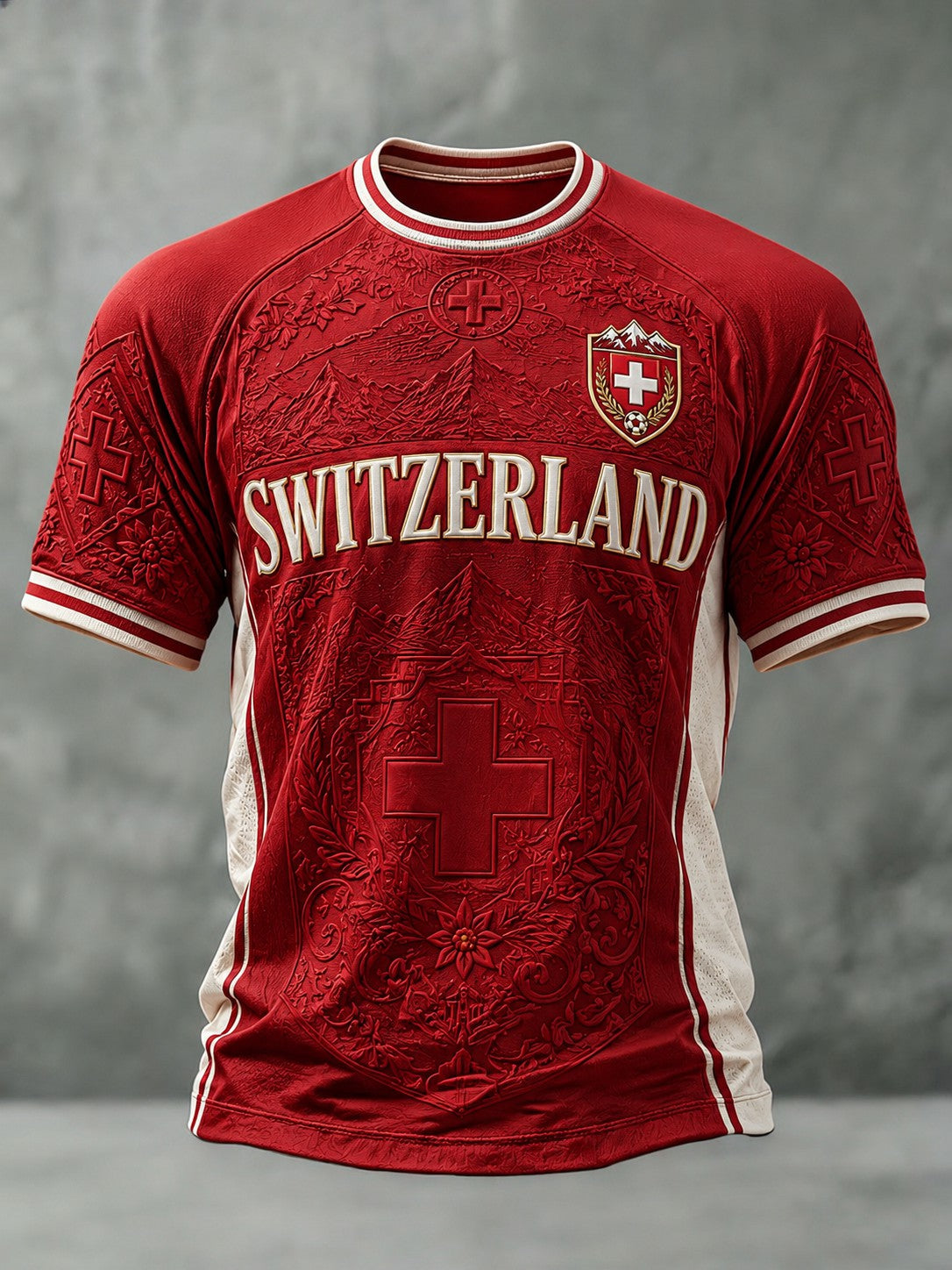 Men's Switzerland Football Printed T-shirt