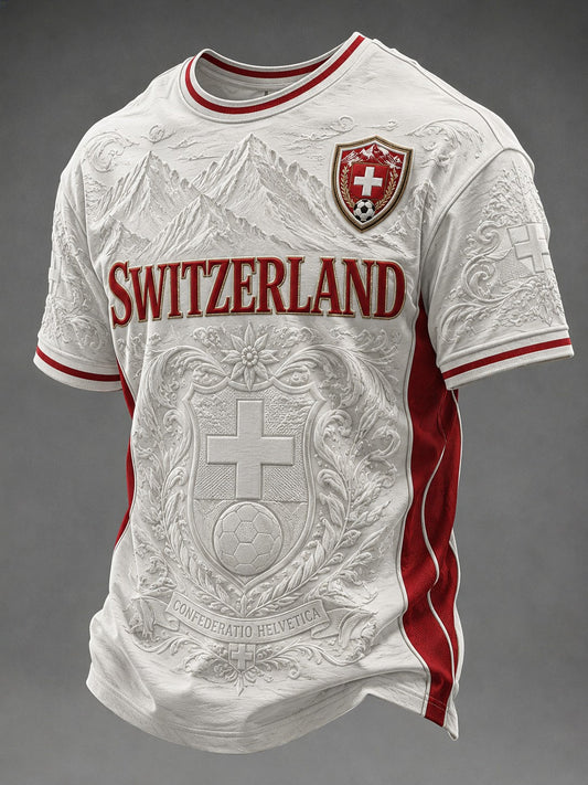 Men's Switzerland Football Printed T-shirt
