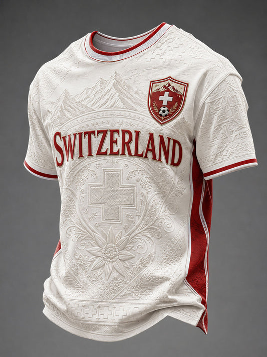 Men's Switzerland Football Printed T-shirt