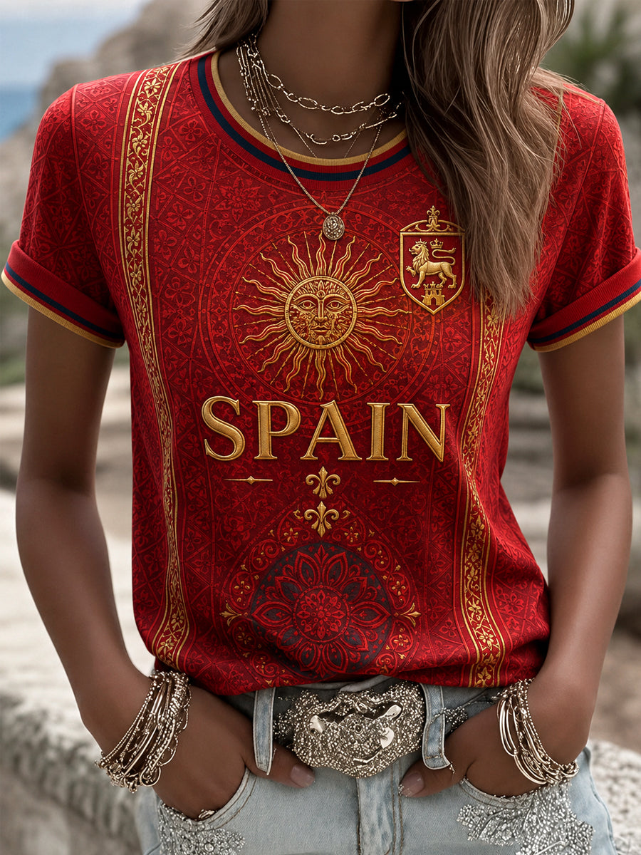 Women's Gift For Football Fans Print Casual Tee