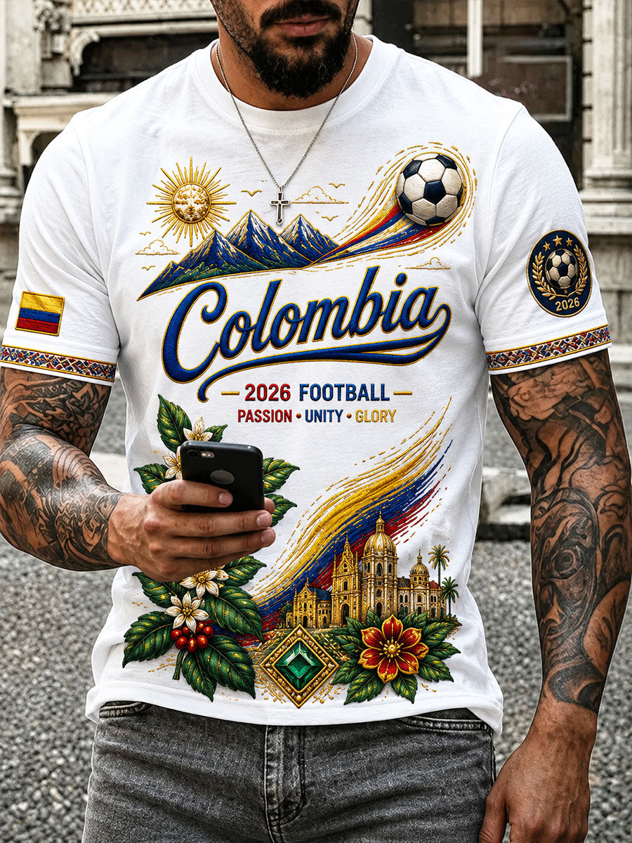 Men's 2026 Colombian Football Style T-shirt