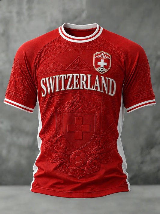 Men's Switzerland Football Printed T-shirt