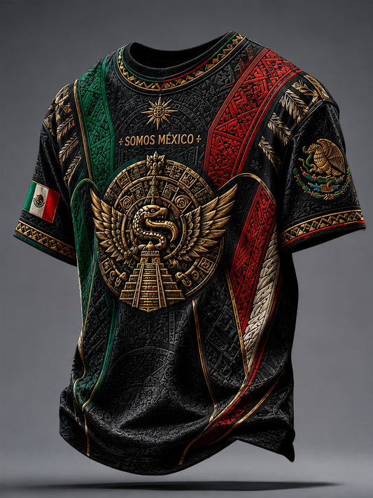Men's Mexico Football Lover Papel Picado Art Printed T-shirt