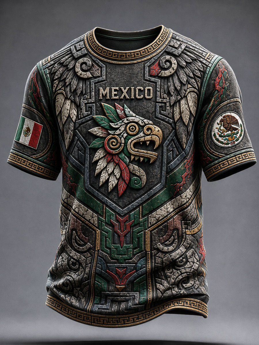 Men's Mexico Football Lover Alebrije Art Printed T-shirt