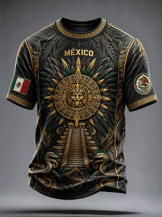 Men's Mexico Football Lover Alebrije Art Printed T-shirt