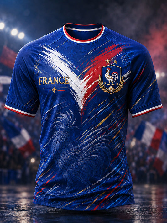 Men's France Footballshort Sleeve T-Shirt