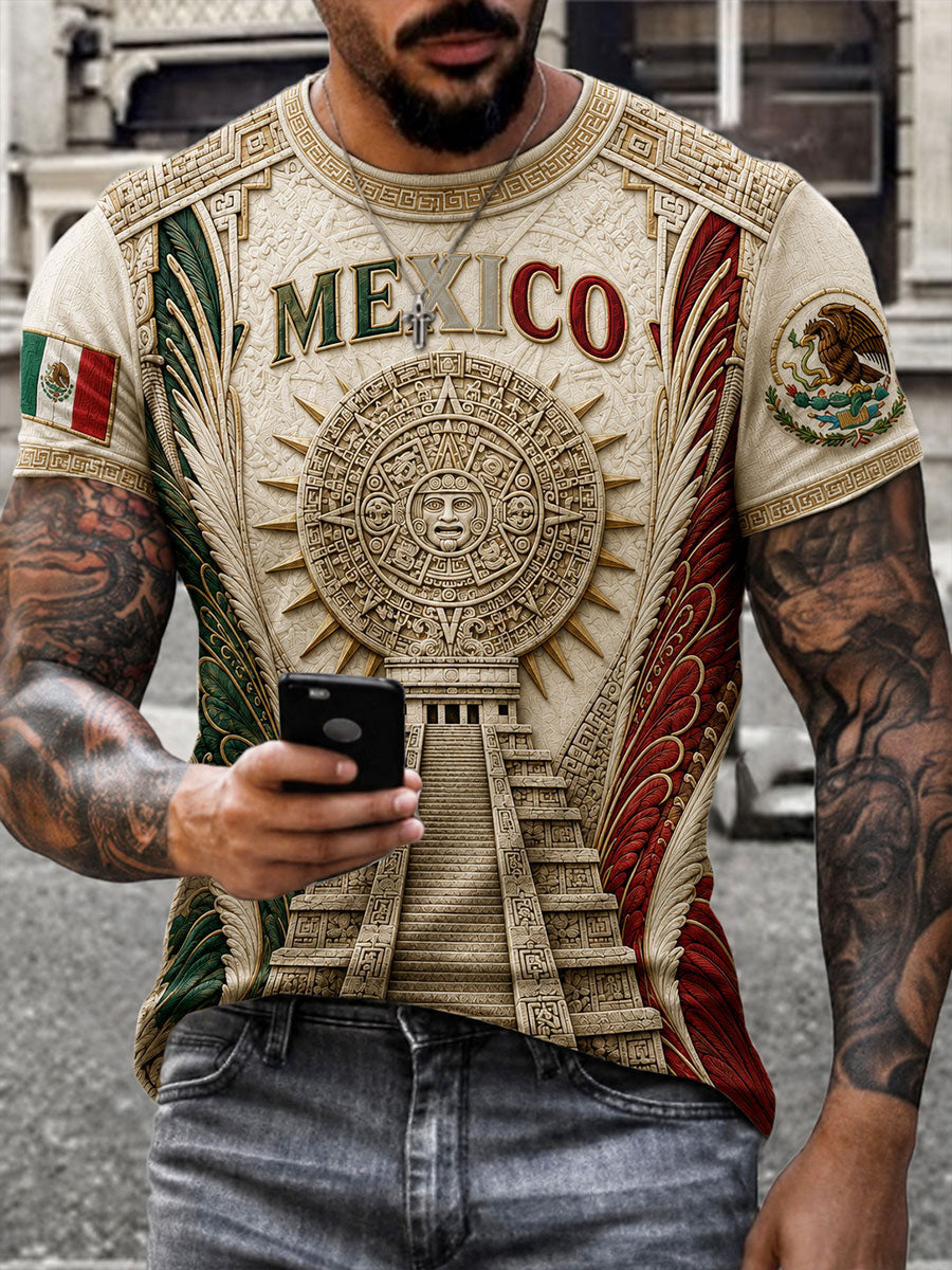 Men's Mexico Football Lover Alebrije Art Printed T-shirt