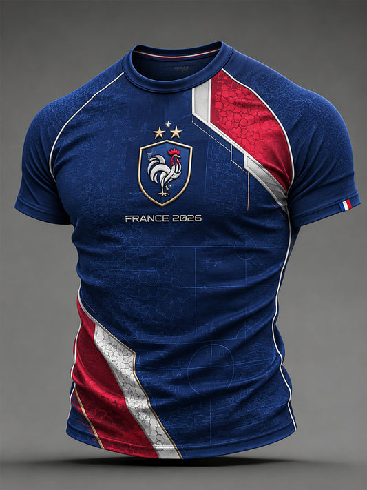Men's French Football Short Sleeve T-Shirt