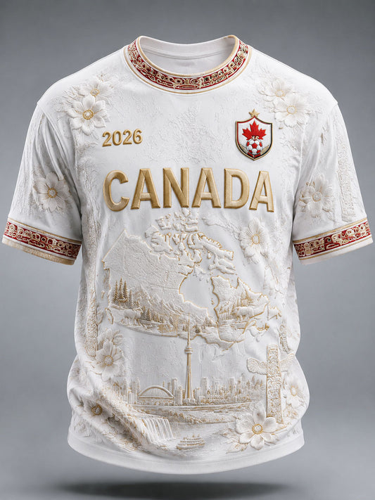 Men's Canada Soccer Printed Casual T-Shirt