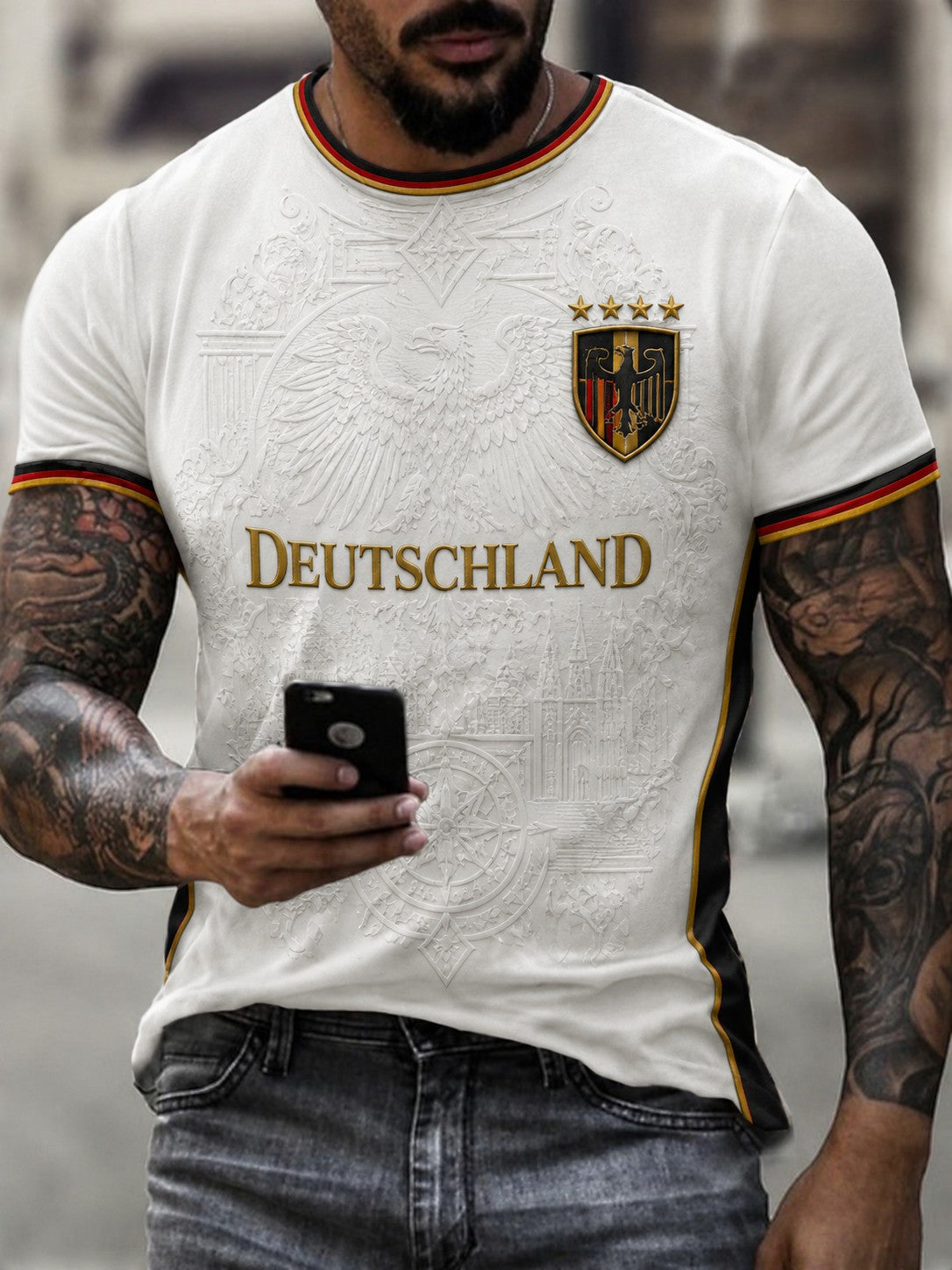 Men's Germany Football Printed T-shirt