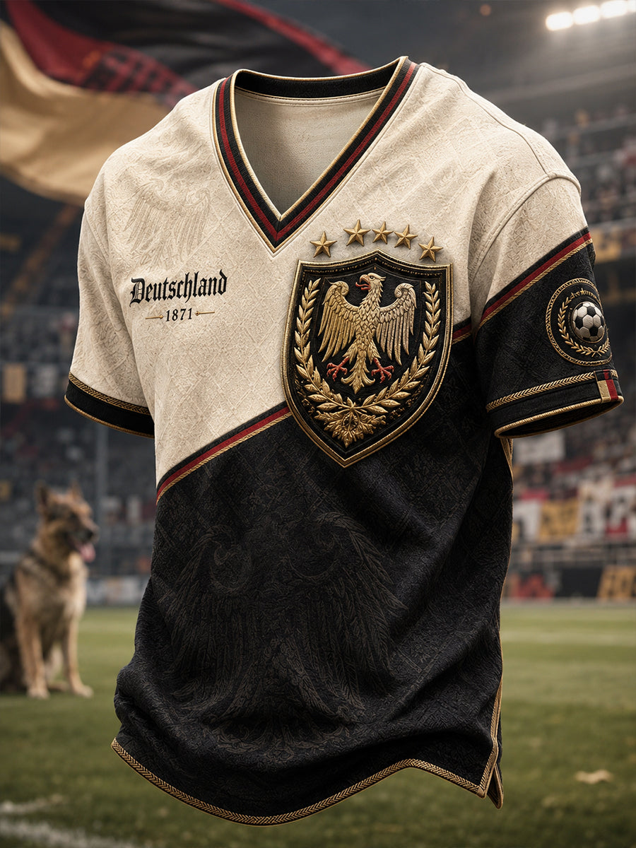 Men's Germany Football V-neck T-shirt