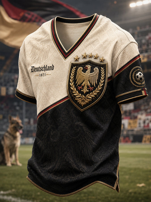 Men's Germany Football V-neck T-shirt