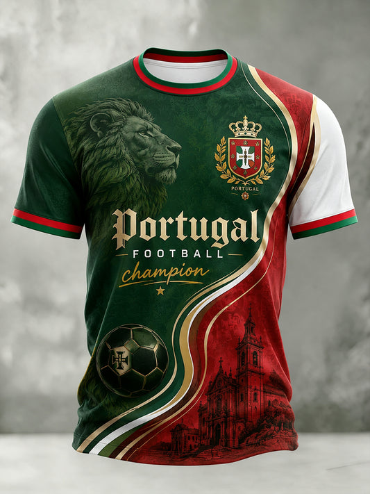 Men's Portugal Football Match Support Art Print T-Shirt