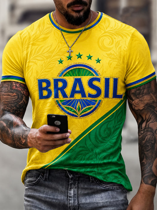 Men's Brasil Print Casual Tee