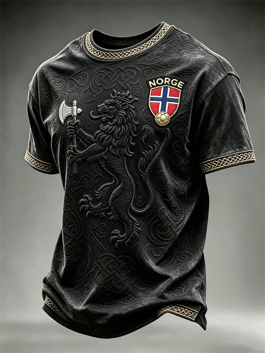 Men's Norway Football Lion Viking Celtic Knot Print short sleeves t-shirt