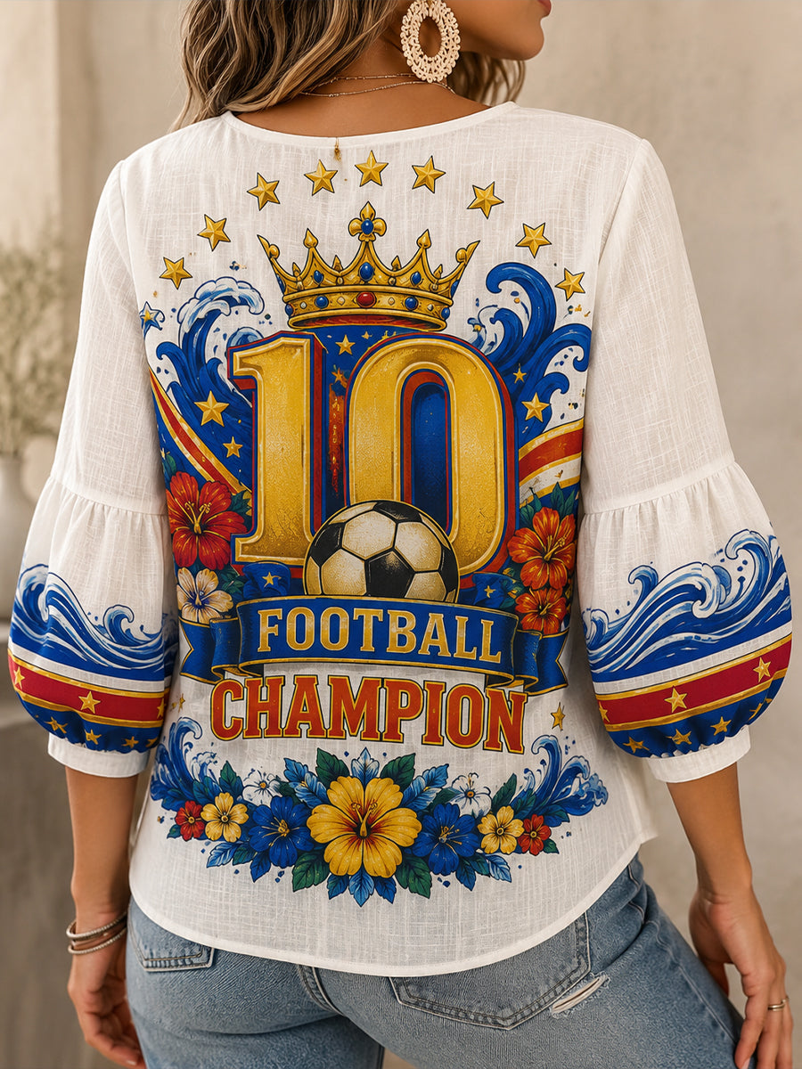 Women's Cape Verde Football Match Cheering Elements Art Print V-Neck Top